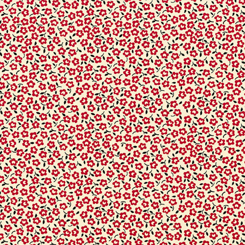 Jenni Bowlin Studio - Red and Black III Collection - 12 x 12 Paper - Petite Red Floral