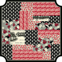 Jenni Bowlin Studio - Red and Black III Collection - 12 x 12 Die Cut Paper