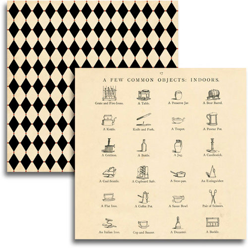 Jenni Bowlin Studio - Haven Collection - 12 x 12 Double Sided Paper - Common Objects