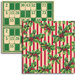 Jenni Bowlin - Christmas 2011 Collection - 12 x 12 Double Sided Paper - Holly Stripe