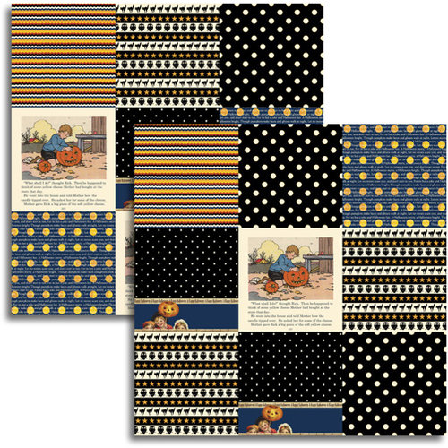 Jenni Bowlin - Halloween 2011 Collection - 12 x 12 Double Sided Paper - Mini Pattern Sheet