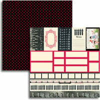 Jenni Bowlin Studio - Red and Black IV Collection - 12 x 12 Double Sided Paper - Accessory Sheet