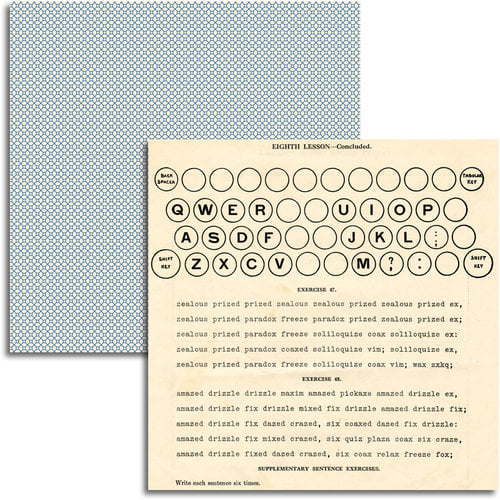 Jenni Bowlin Studio - Wren Collection - 12 x 12 Double Sided Paper - Typing Lessons