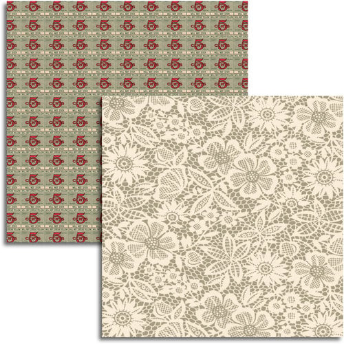 Jenni Bowlin Studio - Wren Collection - 12 x 12 Double Sided Paper - Lace Curtain