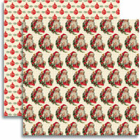 Jenni Bowlin Studio - Christmas 2012 Collection - 12 x 12 Double Sided Paper - Jolly Saint Nick