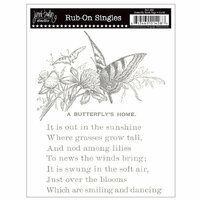 Jenni Bowlin Studio - Rub Ons Single - Butterfly Book Page - Metallic Silver, CLEARANCE