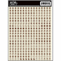 Jenni Bowlin Studio - Cardstock Stickers - Tiny Circle Alphabet - Vintage Brown