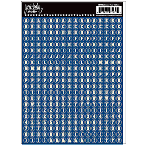 Jenni Bowlin Studio - Cardstock Stickers - Tiny Circle Alphabet - Reverse Navy