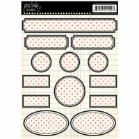 Jenni Bowlin Studio - Cardstock Stickers - Polka Dotted Label - Red and Black, CLEARANCE