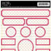 Jenni Bowlin Studio - Cardstock Stickers - Polka Dotted Label - Black and Red, CLEARANCE