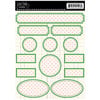 Jenni Bowlin Studio - Cardstock Stickers - Polka Dotted Label - Green and Pink, CLEARANCE