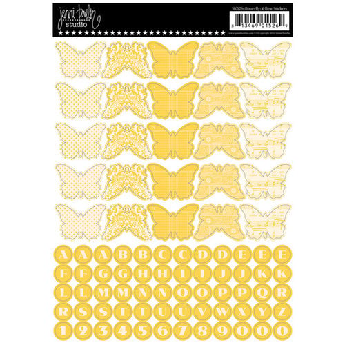 Jenni Bowlin Studio - Cardstock Stickers - Butterfly Banner - Yellow