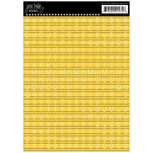 Jenni Bowlin Studio - Cardstock Stickers - Mini Chalkboard Alphabet - Yellow