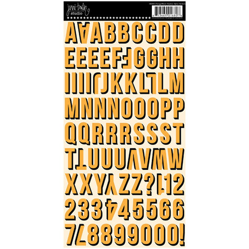 Jenni Bowlin - Cardstock Stickers - Shadow Alphabet - Orange and Black