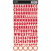 Jenni Bowlin Studio - Cardstock Stickers - Skinny Alphabet - Red