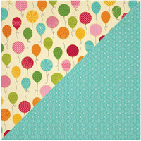 Jillibean Soup - Birthday Bisque Collection - 12 x 12 Double Sided Paper - Bunch of Balloons