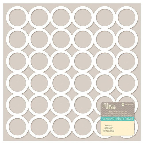 Jillibean Soup - Placemats - 12 x 12 Die Cut Paper - White - Circles