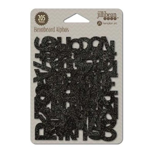 Jillibean Soup - Glitter Beanboard Thin Chip Alphabet - Halloween - Black Glitter