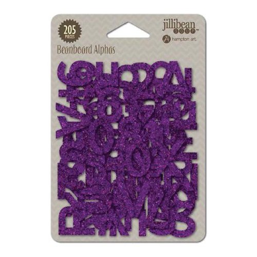 Jillibean Soup - Glitter Beanboard Thin Chip Alphabet - Halloween - Purple Glitter