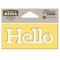 Jillibean Soup - Mix the Media Collection - 4 Inch Stencil - Hello