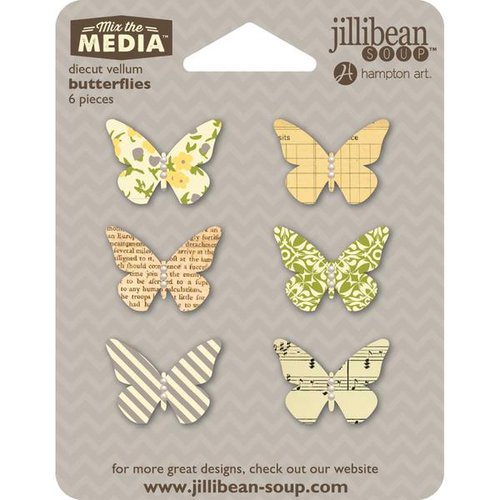 Jillibean Soup - Mix the Media Collection - Die Cut Vellum Shapes - Butterfly