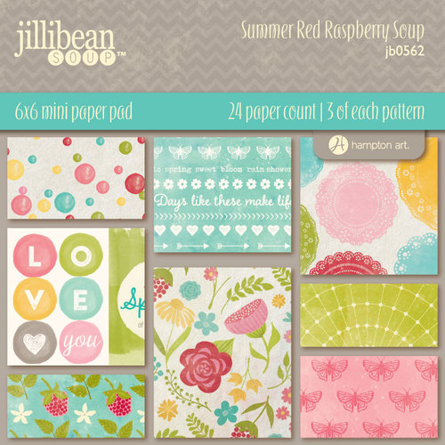 Jillibean Soup - Summer Red Raspberry Soup Collection - 6 x 6 Paper Pad