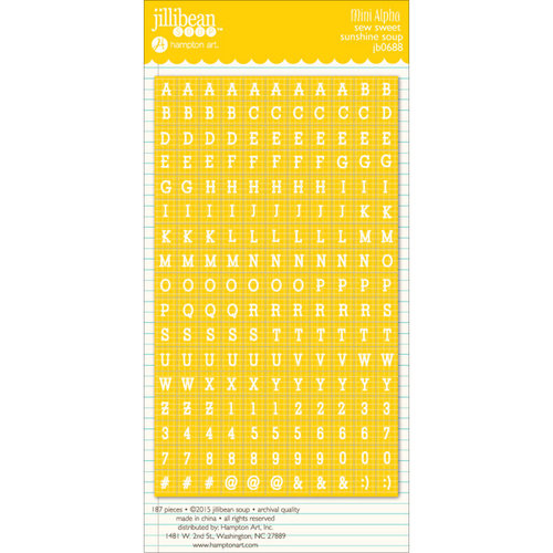 Jillibean Soup - Sew Sweet Sunshine Soup Collection - Cardstock Stickers - Mini Alphabet