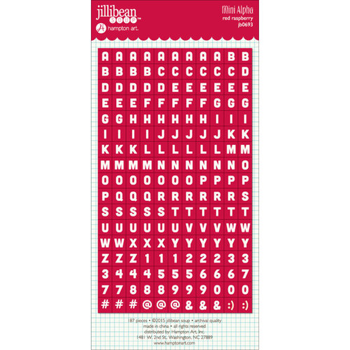 Jillibean Soup - Cardstock Stickers - Mini Alphabet - Red