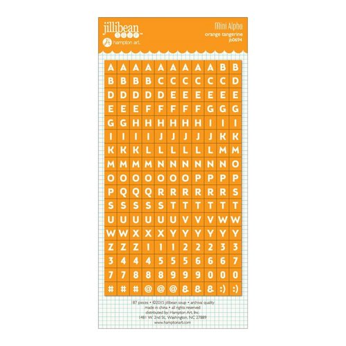 Jillibean Soup - Cardstock Stickers - Mini Alphabet - Orange