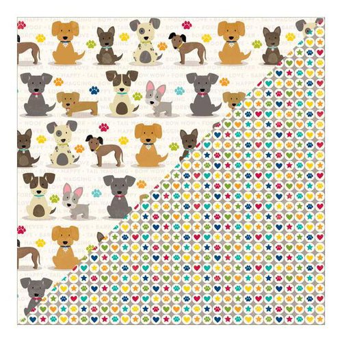 Jillibean Soup - Fur Fusion Collection - 12 x 12 Double Sided Paper - Dancing Dogs