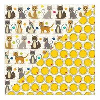 Jillibean Soup - Fur Fusion Collection - 12 x 12 Double Sided Paper - Cat Chow