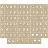 Jillibean Soup - Die Cut Cardstock Pieces - Alphabet Tiles - Kraft