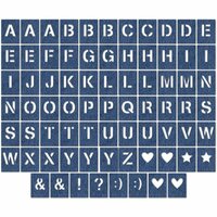 Jillibean Soup - Die Cut Cardstock Pieces - Alphabet Tiles - Denim