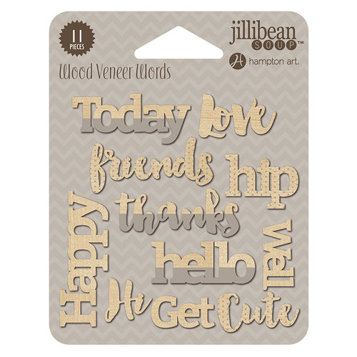 Jillibean Soup - Wood Veneer Words - Happy
