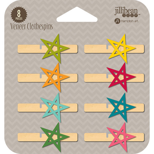 Jillibean Soup - Wood Veneer Clothespins - Stars