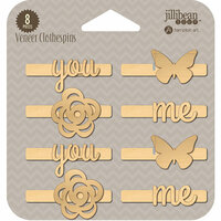 Jillibean Soup - Wood Veneer Clothespins - You and Me