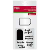 Jillibean Soup - Holiday Collection - Christmas - Die and Clear Acrylic Stamp Set - Homemade Tag