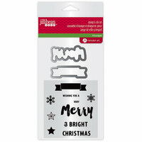 Jillibean Soup - Holiday Collection - Christmas - Die and Clear Acrylic Stamp Set - Merry