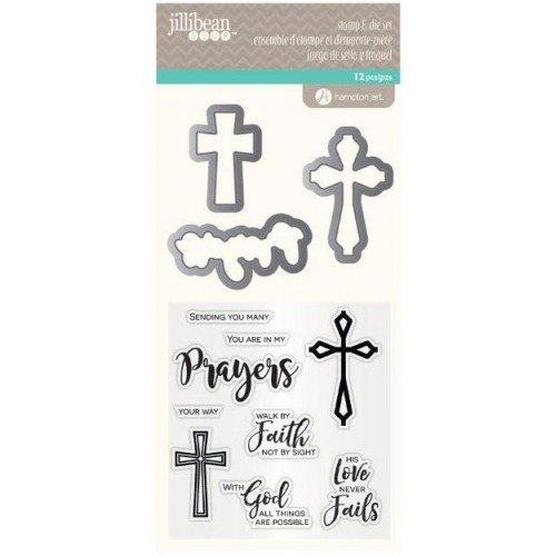 Jillibean Soup - Die and Clear Acrylic Stamp Set - Prayers