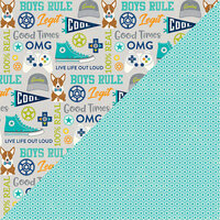 Jillibean Soup - 2 Cool for School Collection - 12 x 12 Double Sided Paper - Boys Rule