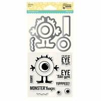 Jillibean Soup - Shaker Die and Clear Acrylic Stamp Set - Monster