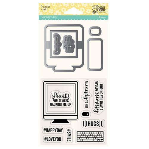 Jillibean Soup - Shaker Die and Clear Acrylic Stamp Set - Computer