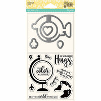 Jillibean Soup - Shaker Die and Clear Acrylic Stamp Set - Globe