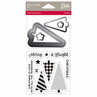 Jillibean Soup - Christmas - Shaker Die and Clear Acrylic Stamp Set - Merry and Bright