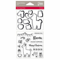 Jillibean Soup - Christmas - Shaker Die and Clear Acrylic Stamp Set - Llama Holiday