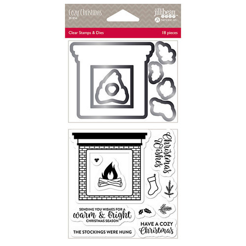 Jillibean Soup - Christmas - Shaker Die and Clear Acrylic Stamp Set - Cozy Christmas