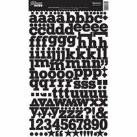 Jillibean Soup - Alphabeans Collection - Alphabet Cardstock Stickers - Blanched Black