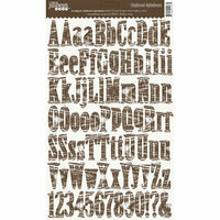 Jillibean Soup - Alphabeans Collection - Alphabet Chipboard Stickers - Woodgrain