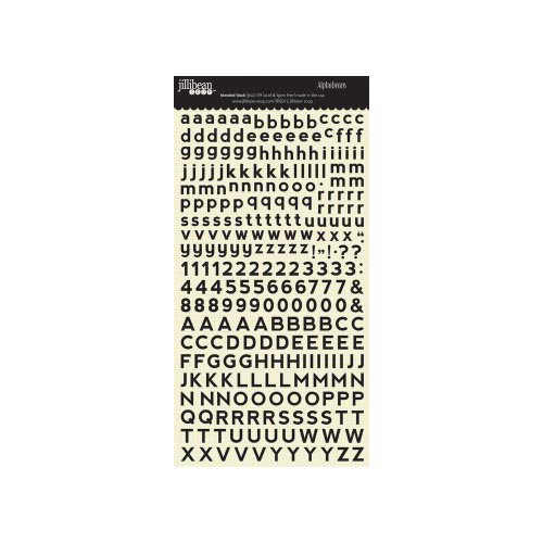 Jillibean Soup - Alphabeans Collection - Alphabet Cardstock Stickers - Blended Black