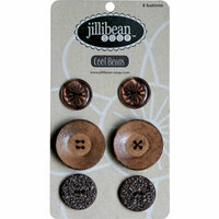 Jillibean Soup - Cool Beans Collection - Buttons - Brown, CLEARANCE